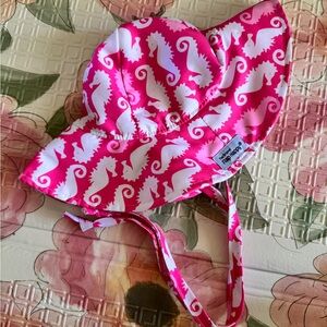 Pink and White Seahorse Sun Hat